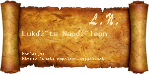 Lukáts Napóleon névjegykártya